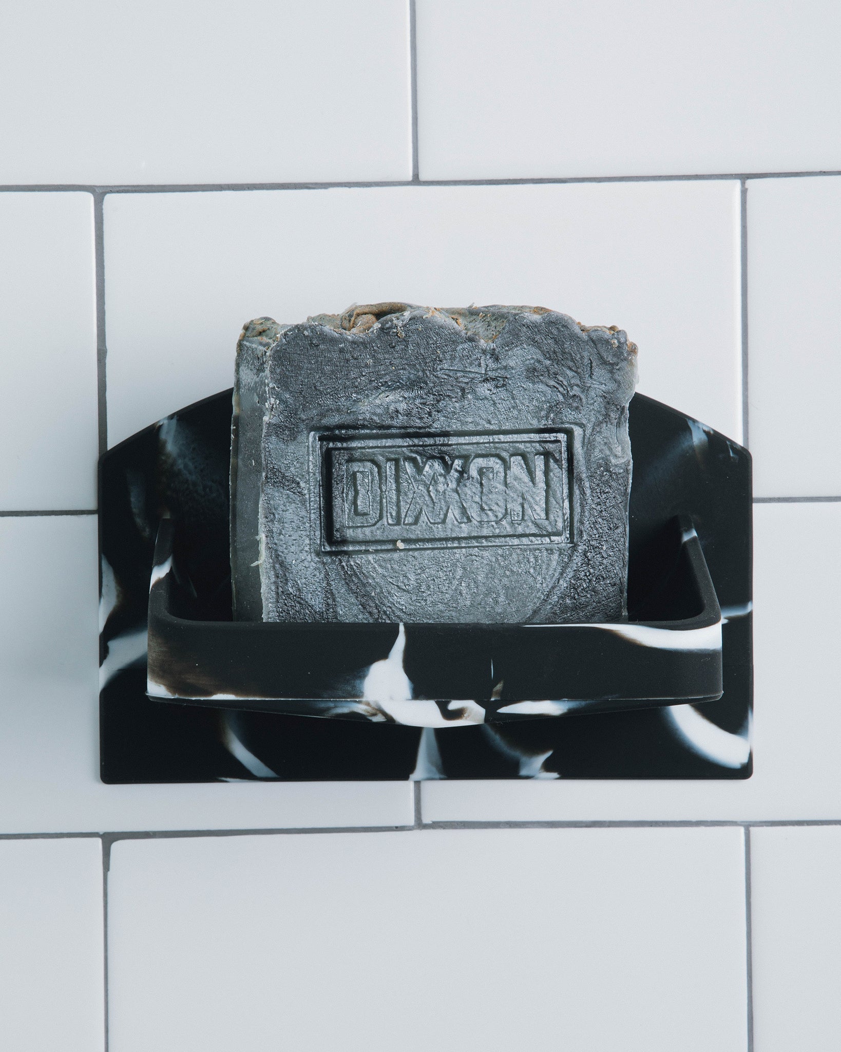 Adhesive Silicone Soap Holder - Black Marble | Dixxon Flannel Co.