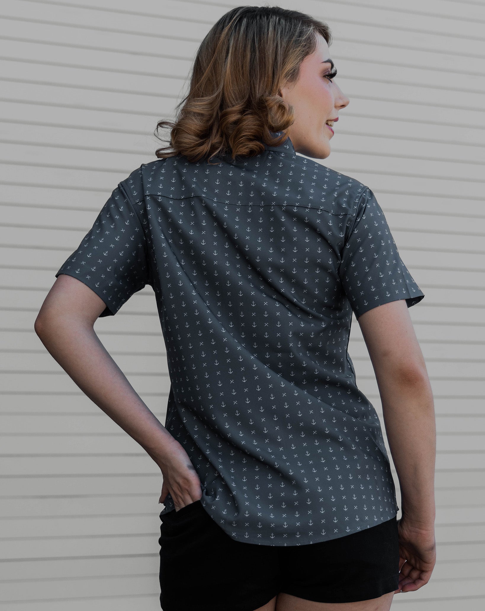 Women's Salty Dog Party Shirt - Grey & White - Dixxon Flannel Co.