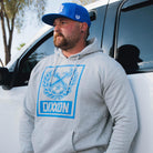 Blue Box Crest Pullover Hoodie - Heather Gray - Dixxon Flannel Co.
