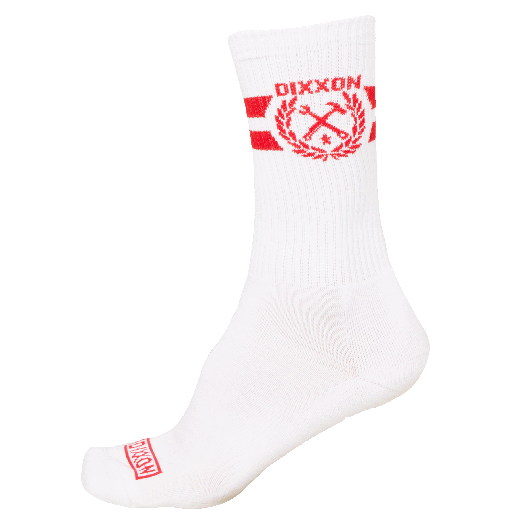 Stay Humble Premium Crew Socks - White & Red | Dixxon Flannel Co.