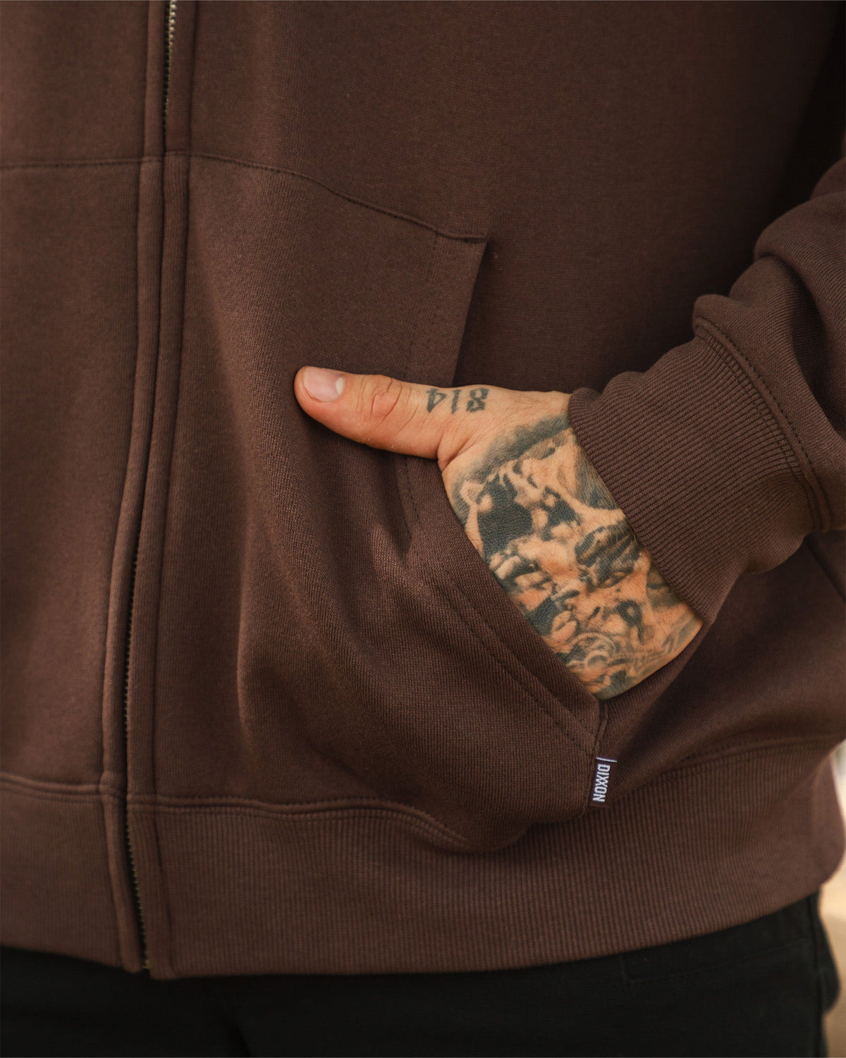 White Over Under Zip Up Hoodie - Brown - Dixxon Flannel Co.