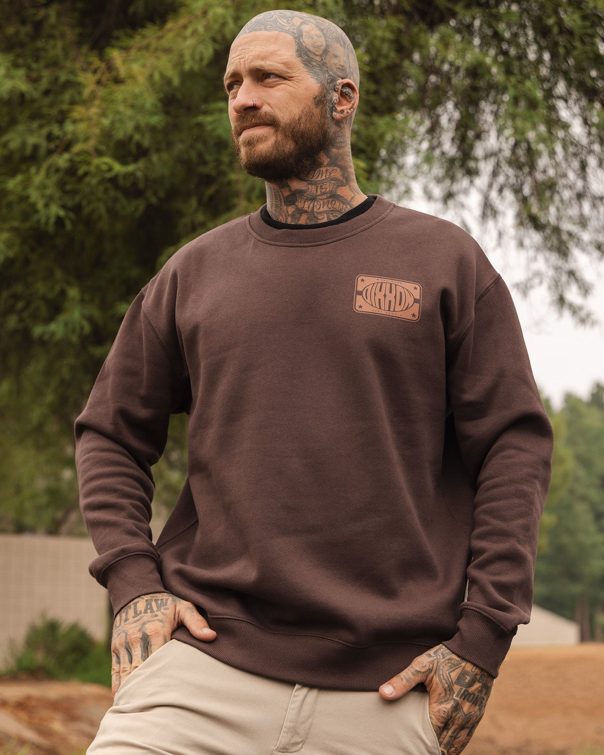Black Self Made Crewneck Sweatshirt - O.D. Green - Dixxon Flannel Co.