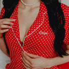 Women's Milton Button Up Pyjama Top - Red & White - Dixxon Flannel Co.