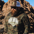 Black & White Stencil Pullover Hoodie - Green Camo - Dixxon Flannel Co.