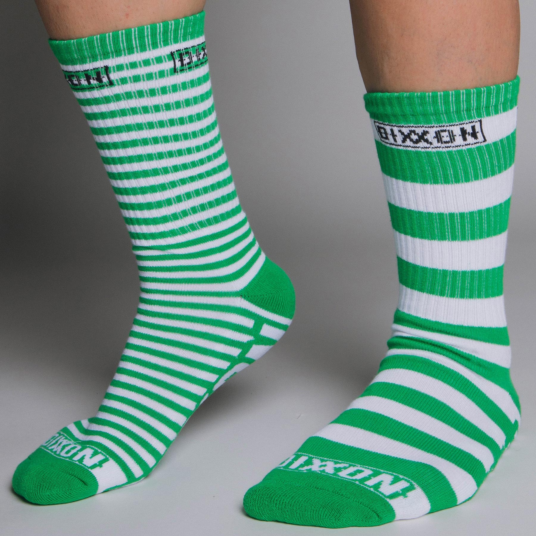 Striper Premium Crew Sock - Green & White - Dixxon Flannel Co.