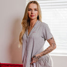 Women's Button Up Pyjama Top - Heather Grey - Dixxon Flannel Co.