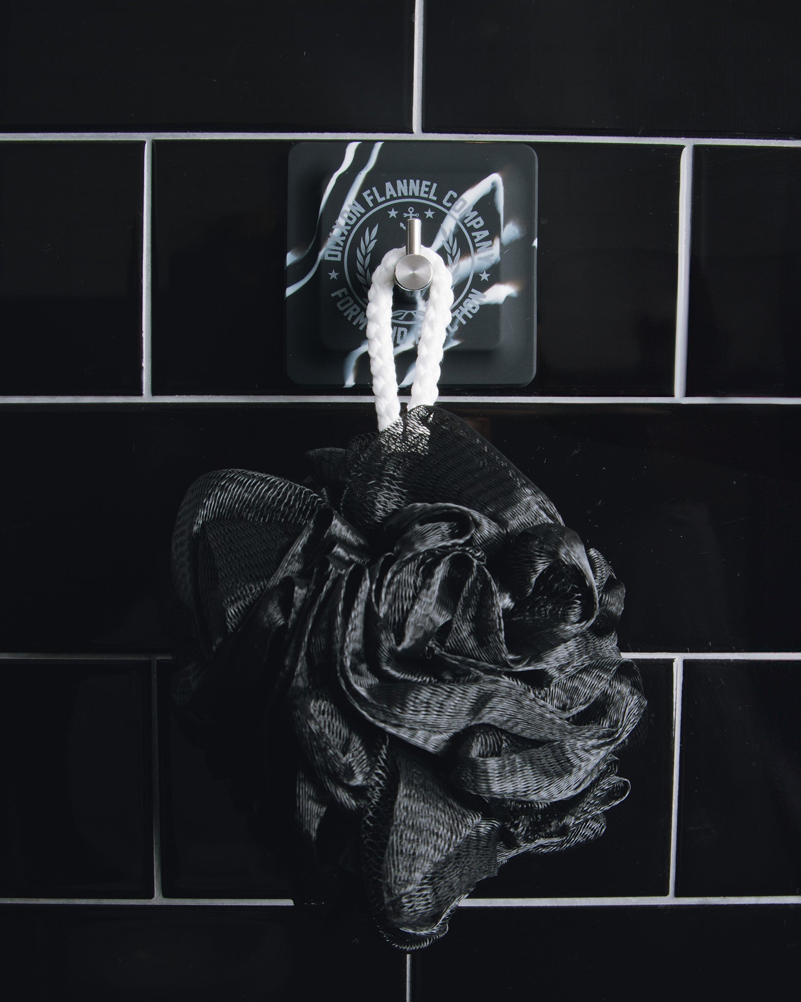Dixxon Adhesive Shower Hook - Black Marble