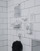 Dixxon Anti-Fog Adhesive Shower Mirror - White Marble
