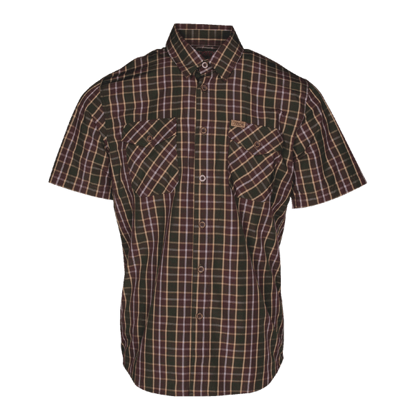 Short sleeve plaid button on sale up