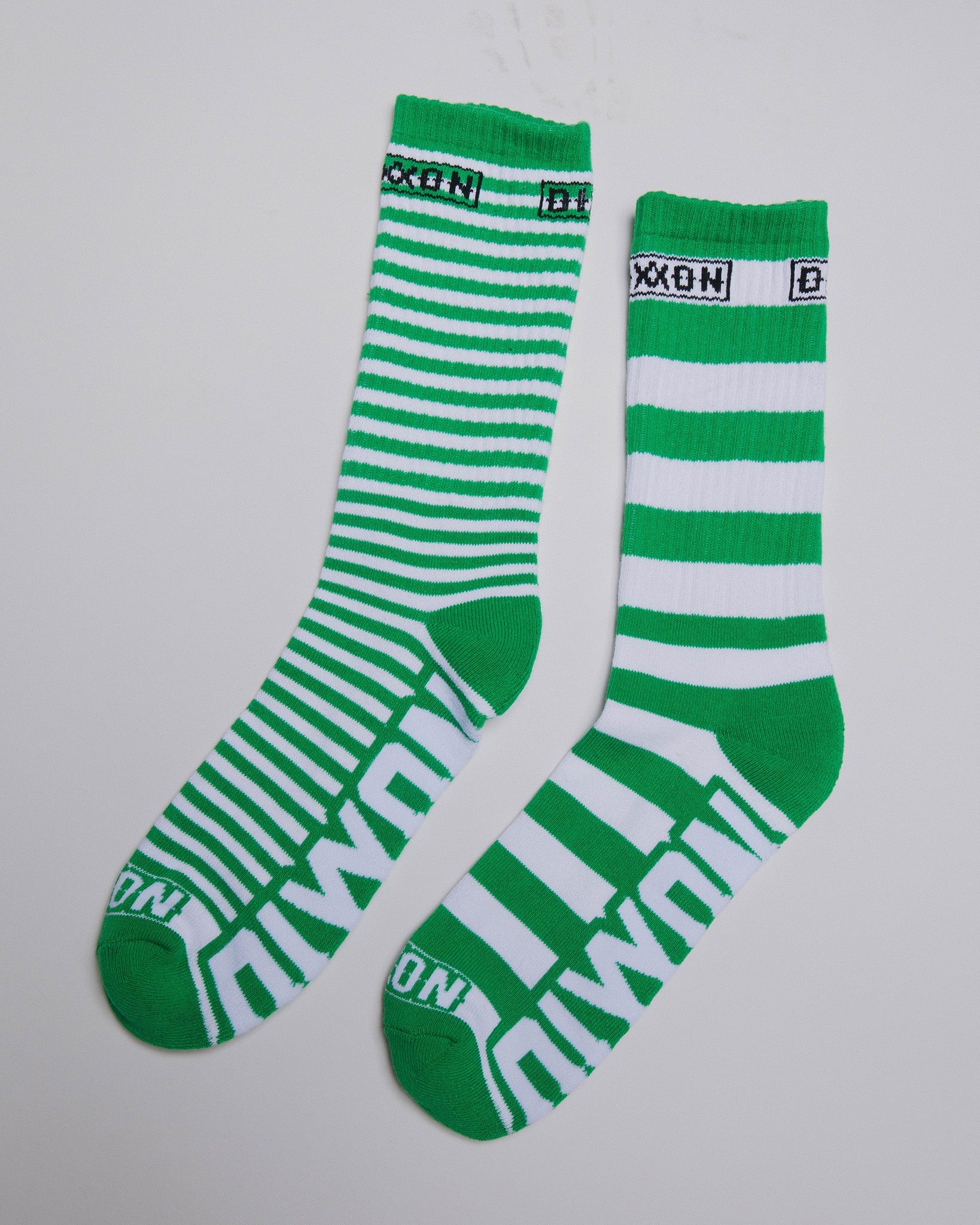 Striper Premium Crew Sock - Green & White - Dixxon Flannel Co.