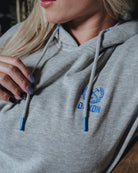 Women's Blue Crest Lightweight Pullover Hoodie - Heather Grey - Dixxon Flannel Co.