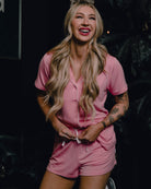 Women's Button Up Pyjama Top - Pink - Dixxon Flannel Co.