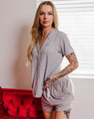 Women's Pyjama Shorts - Heather Grey - Dixxon Flannel Co.