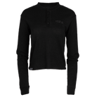 Women's Waffle Knit Long Sleeve Crop Tee - Black | Dixxon Flannel Co.