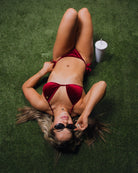 Women's Velvetini String Bikini Top - Maroon | Dixxon Flannel Co.