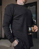 Men's Waffle Knit Long Sleeve T-Shirt - Black | Dixxon Flannel Co.