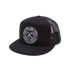 Crested Flat Bill Trucker Snapback - Black | Dixxon Flannel Co.