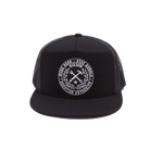 Crested Flat Bill Trucker Snapback - Black | Dixxon Flannel Co.