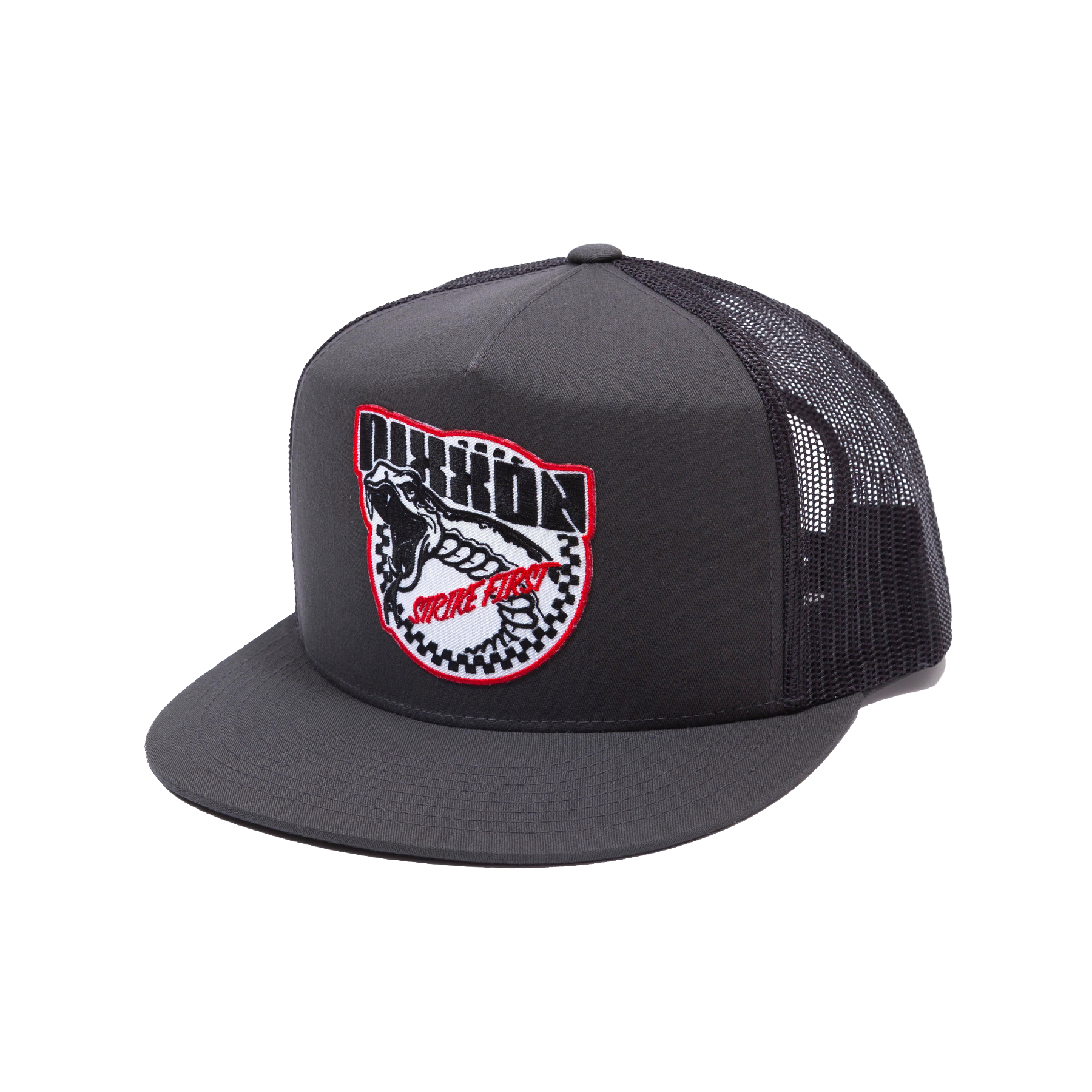Strike First Flat Bill Trucker Snapback - Charcoal | Dixxon Flannel Co.
