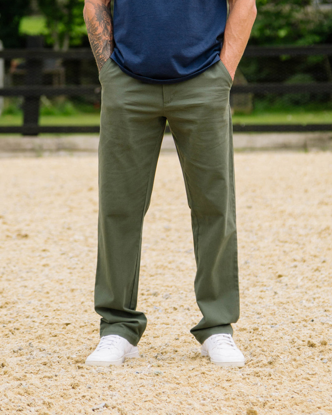 Green chino joggers sale