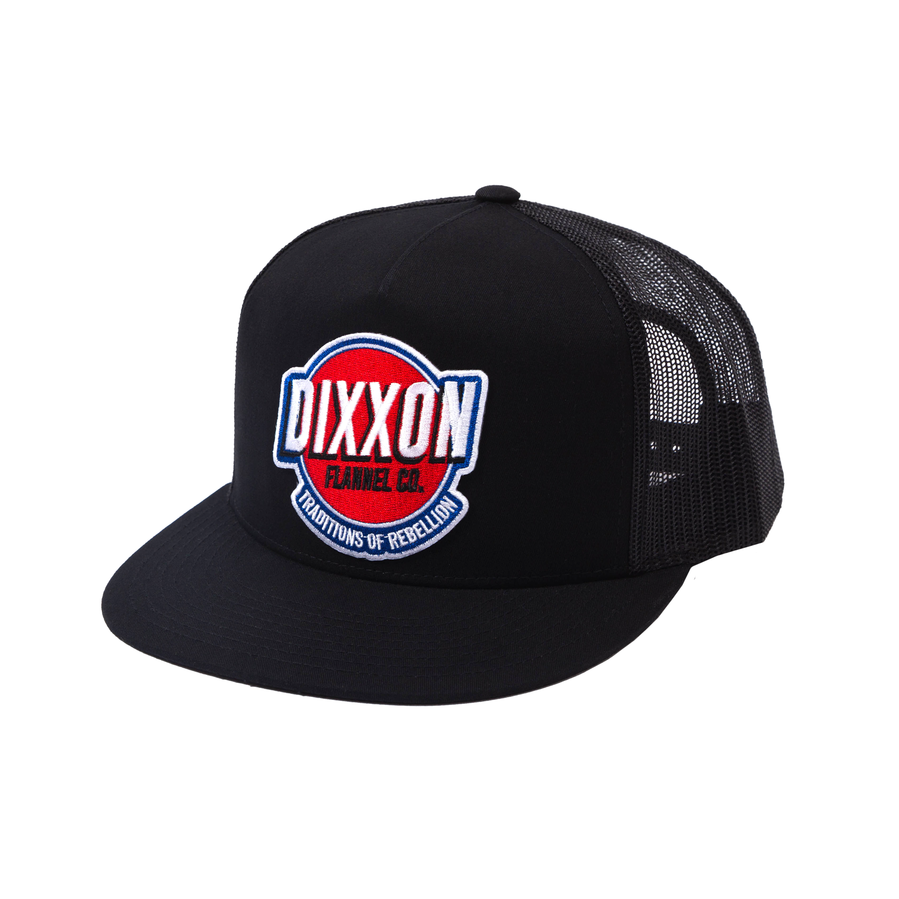 Hot Rod Flat Bill Trucker Snapback - Black - Dixxon Flannel Co.