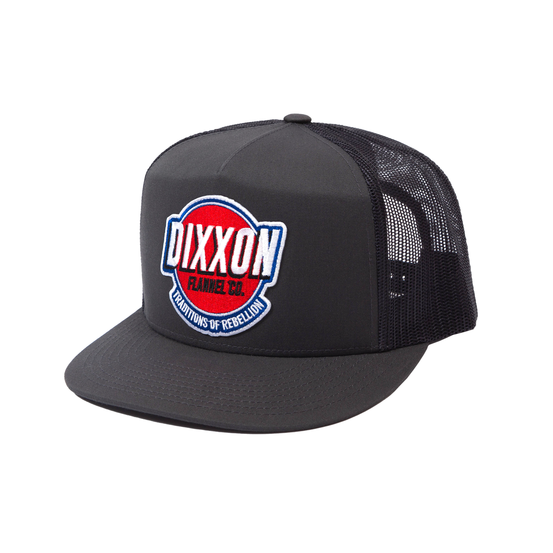 Hot Rod Flat Bill Trucker Snapback - Charcoal - Dixxon Flannel Co.