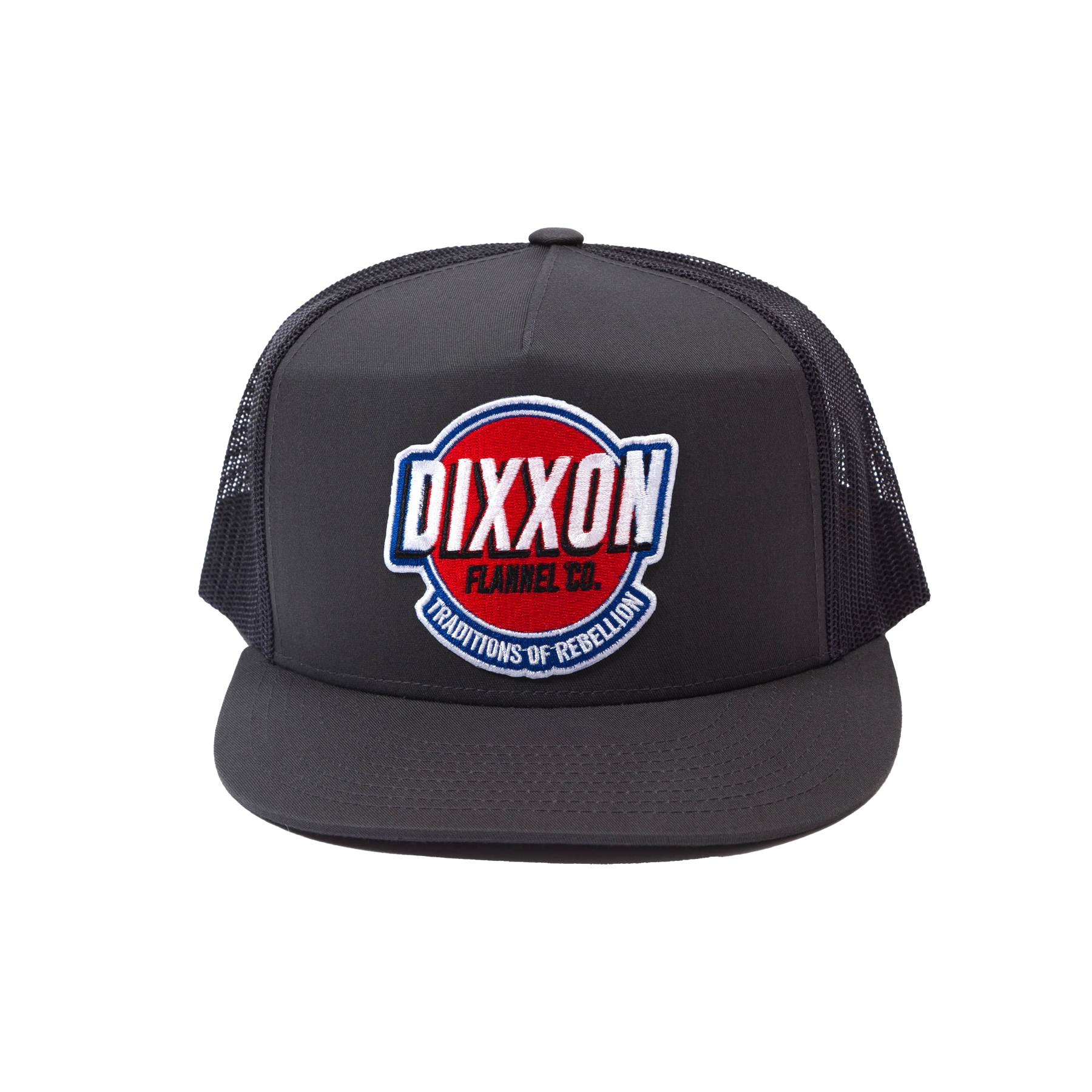 Hot Rod Flat Bill Trucker Snapback - Charcoal - Dixxon Flannel Co.