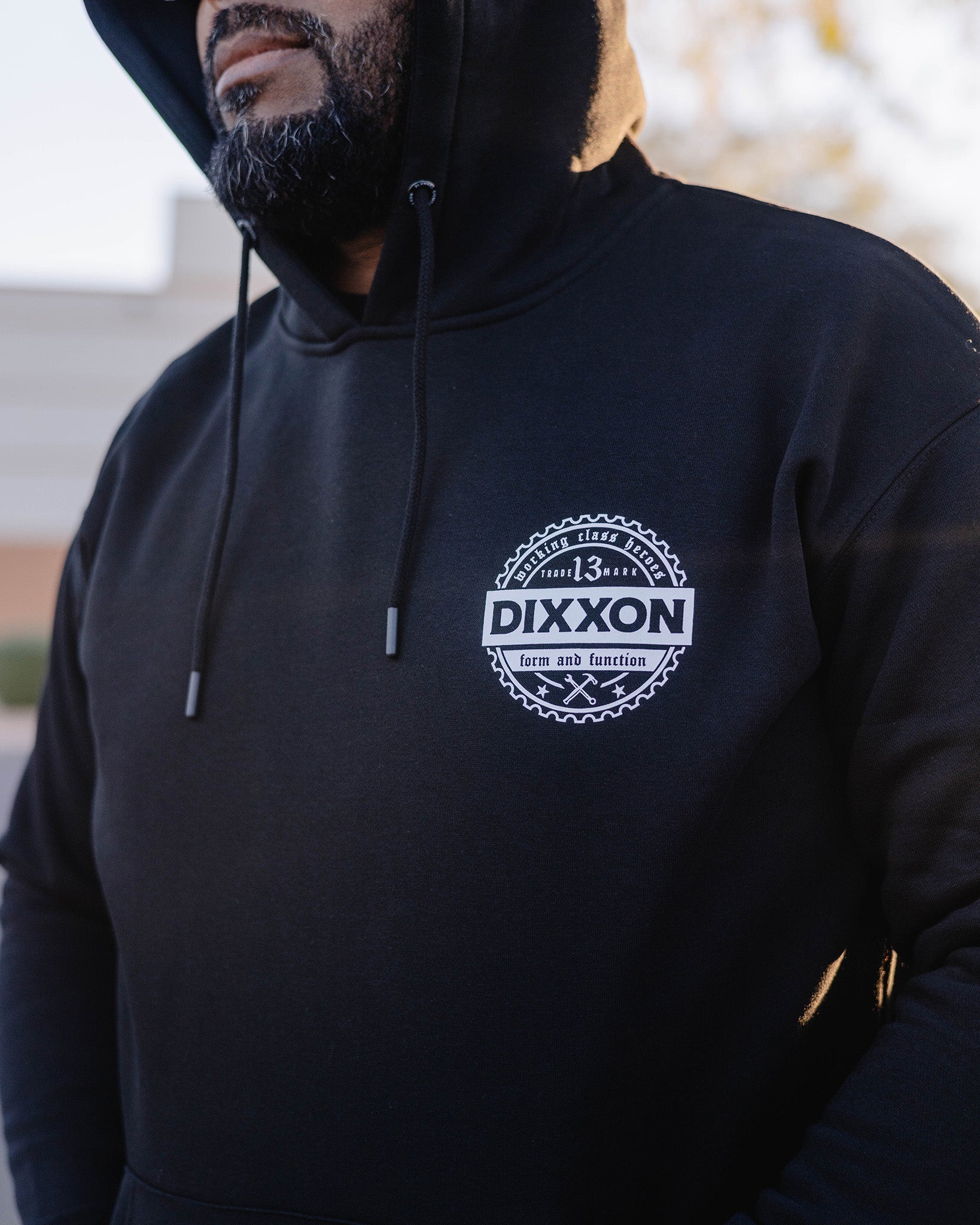 White Working Class Gear Pullover Hoodie - Black - Dixxon Flannel Co.