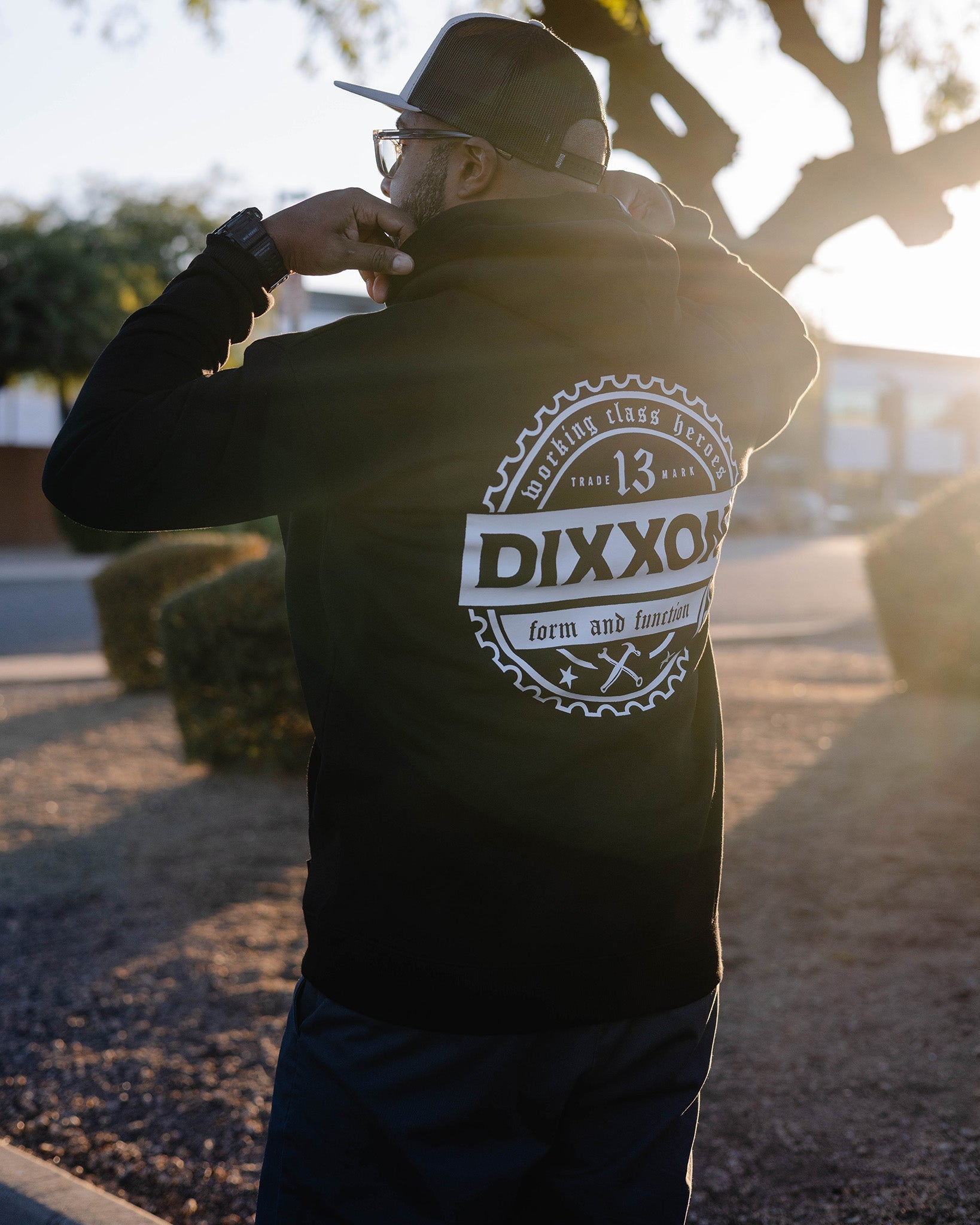 White Working Class Gear Pullover Hoodie - Black - Dixxon Flannel Co.