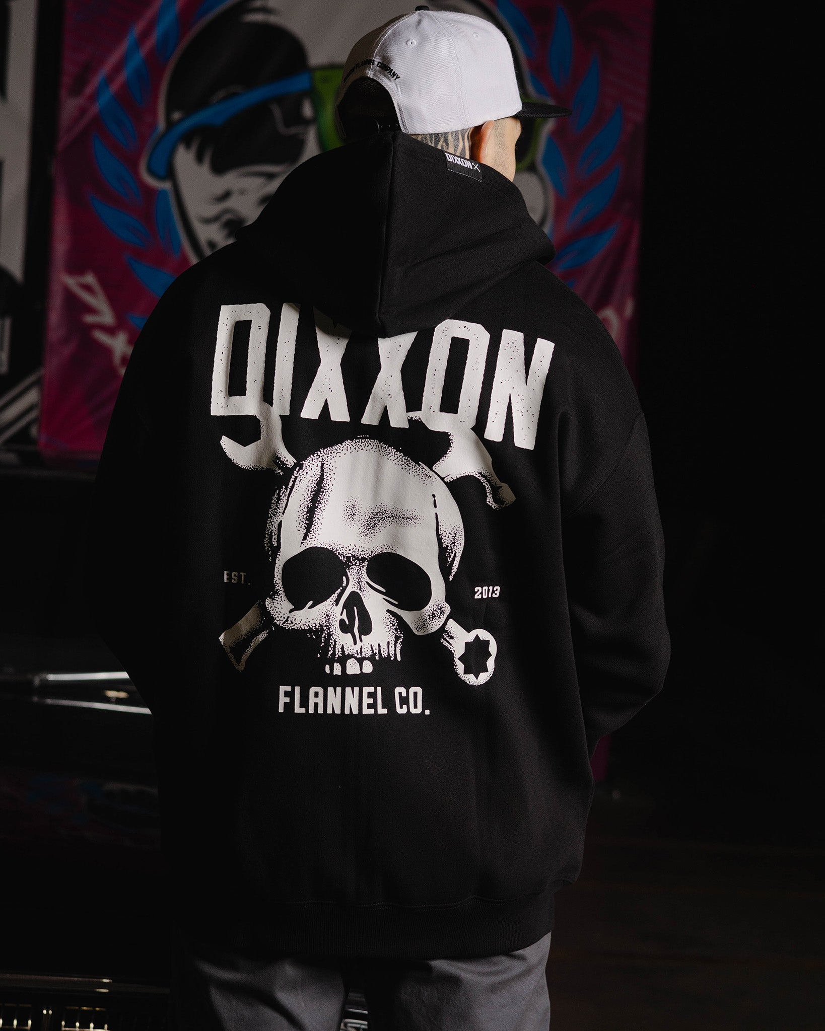 White Scalp Zip Up Hoodie - Black | Dixxon Flannel Co. 