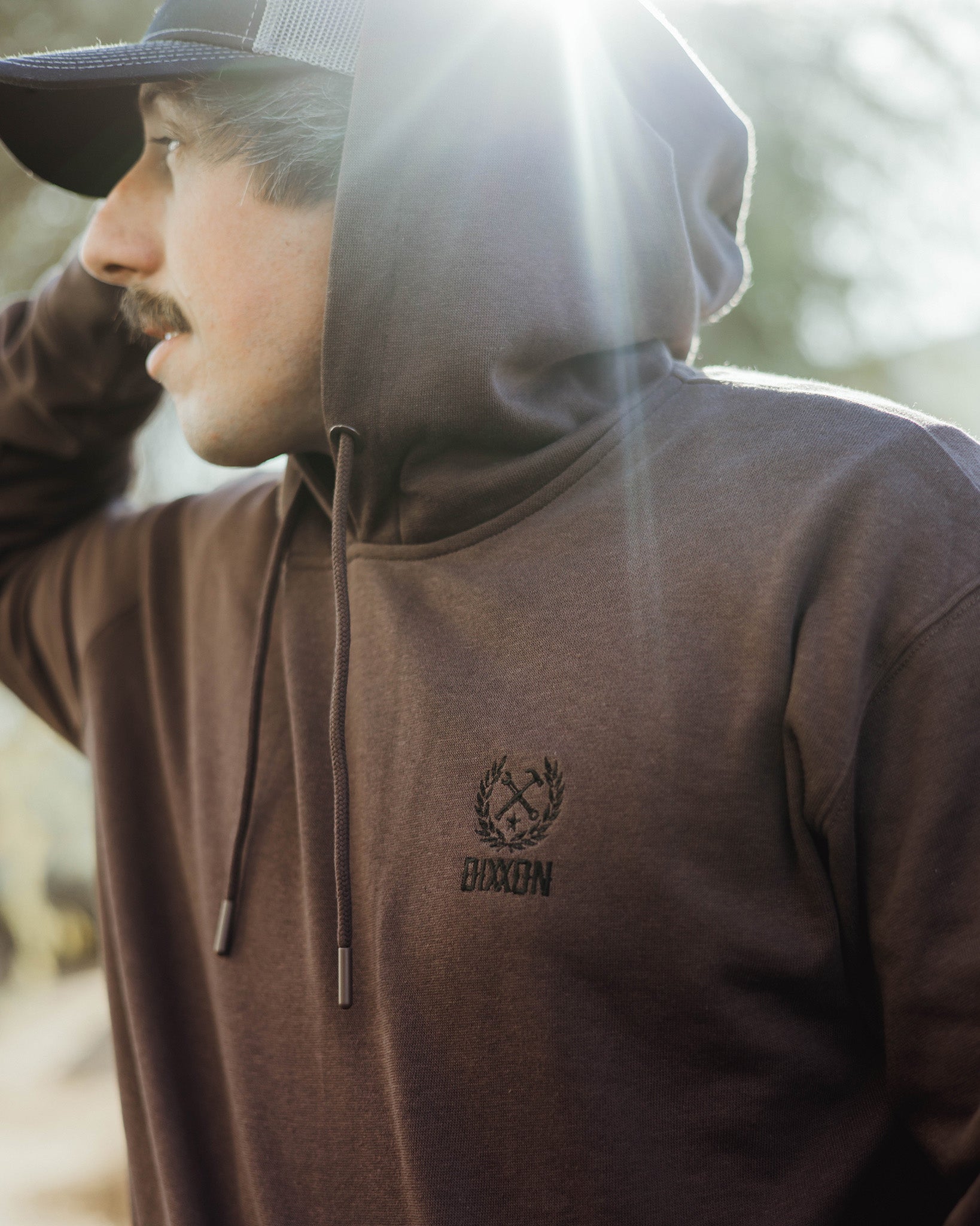 Black Crest Lightweight Pullover Hoodie - Brown - Dixxon Flannel Co. 