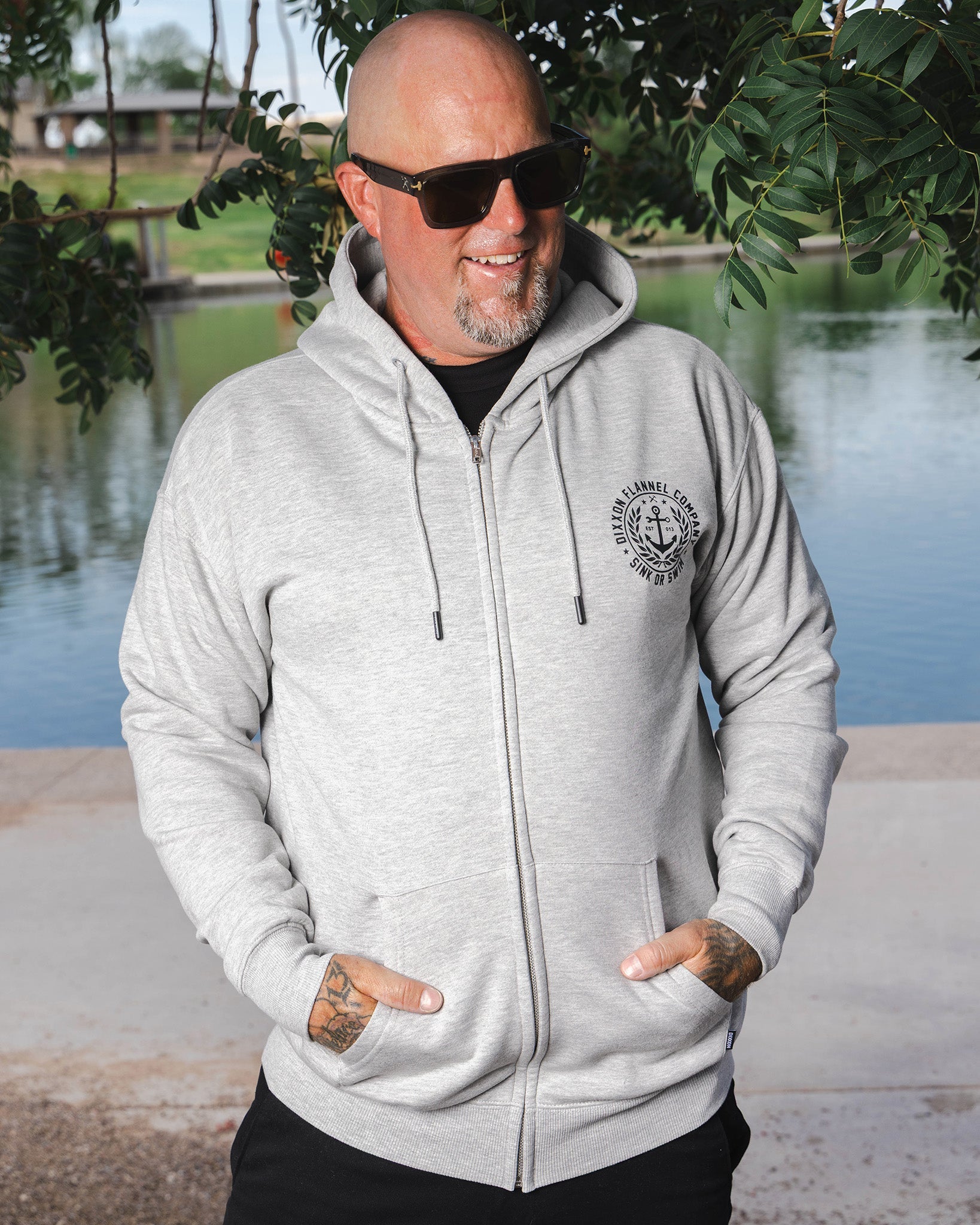 Calypso Zip Up Hoodie - Heather Grey - Dixxon Flannel Co.