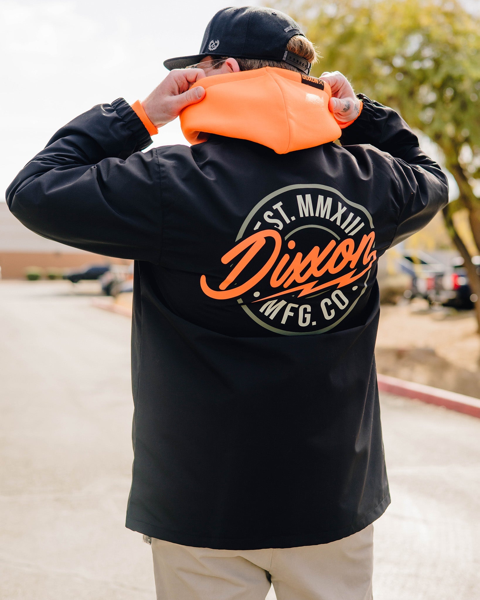 Orange & Gold MFG Badge Coaches Jacket - Black - Dixxon Flannel Co.