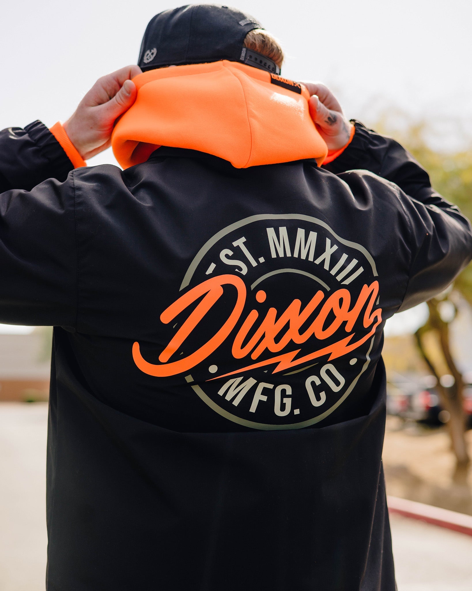 Orange & Gold MFG Badge Coaches Jacket - Black - Dixxon Flannel Co.