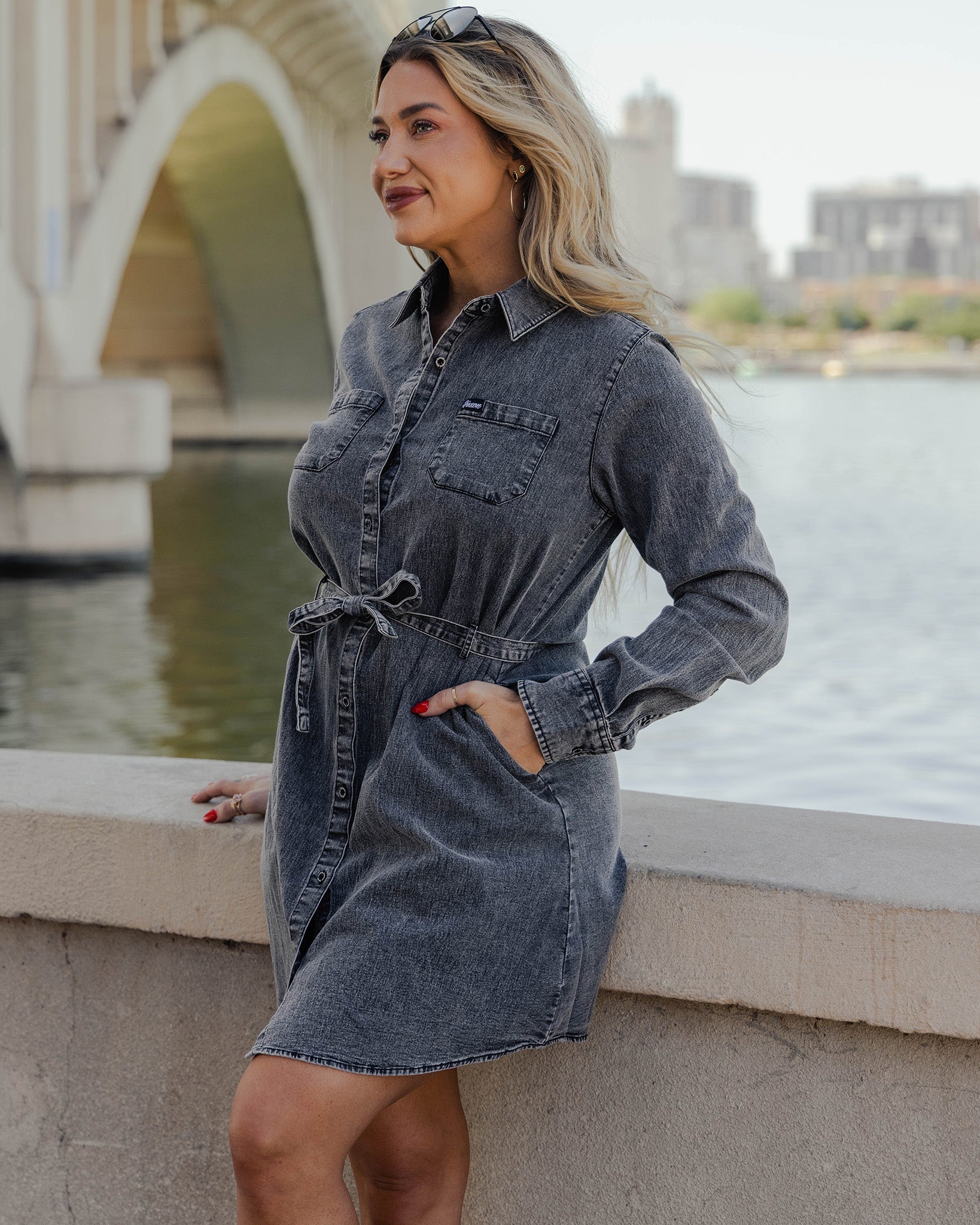 long denim dress uk Daisie Denim Dress