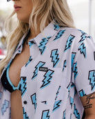 Women's Voltage Party Shirt - Grey & Blue - Dixxon Flannel Co. 