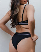 Women's Black & White Coastline Bikini Bottom - Dixxon Flannel Co.