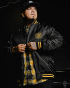 Friends in Low Places Nylon Varsity Jacket - Black | Dixxon Flannel Co. 