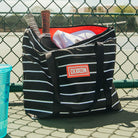 Black & White Stripes Zipper Tote Beach Bag - Dixxon Flannel Co.