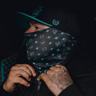 Bougie Neck Gaiter - Black & Aqua Blue - Dixxon Flannel Co.