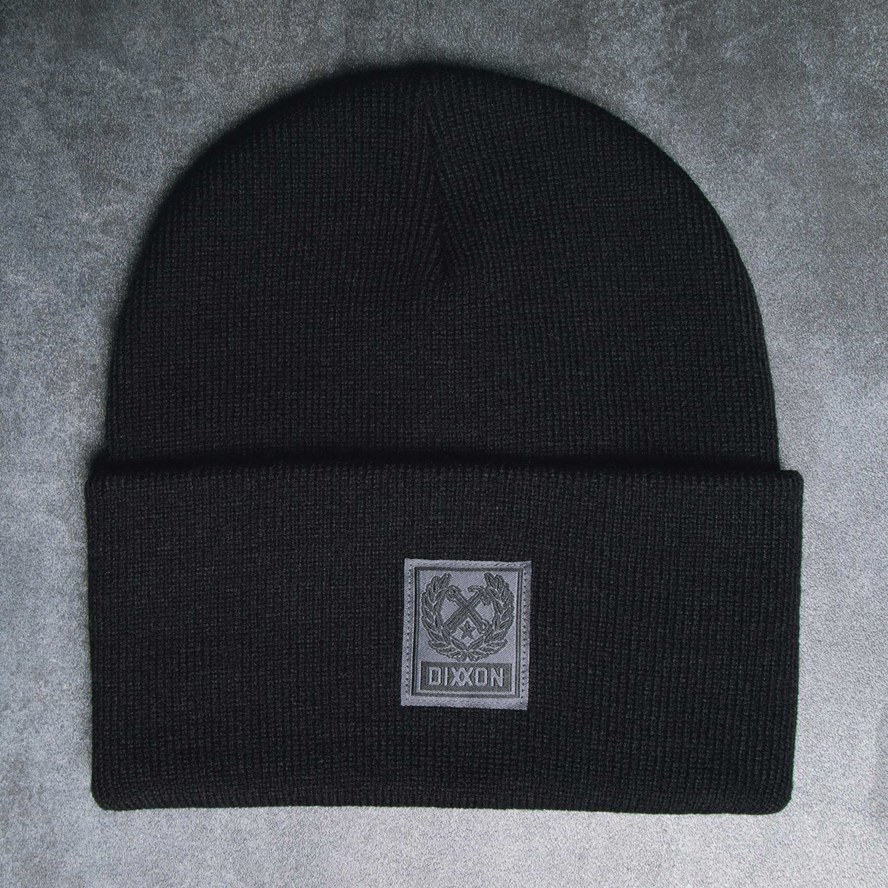 Box Crest Ribbed Beanie - Black - Dixxon Flannel Co.