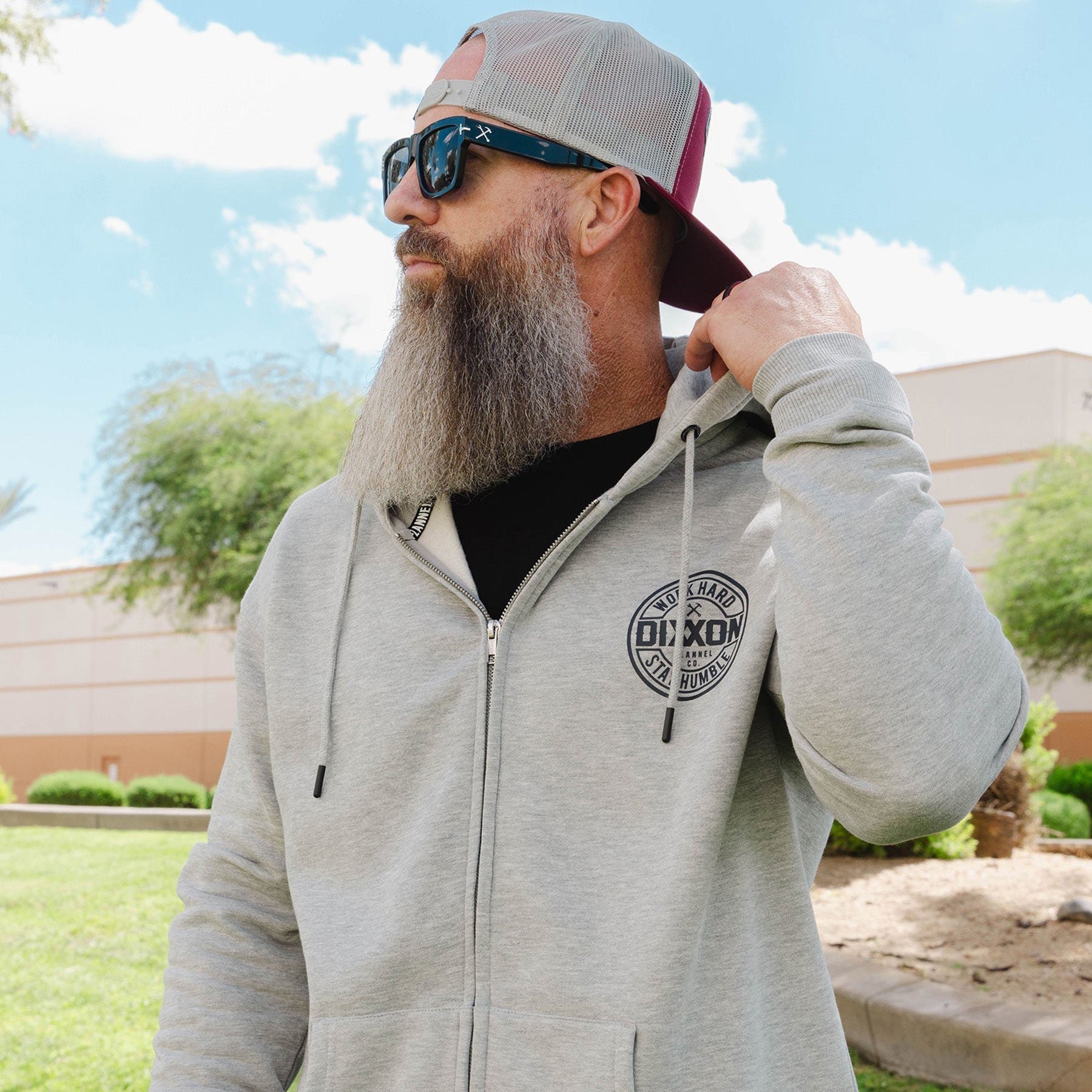 Black Corpo Zip Up Hoodie - Heather Grey | Dixxon Flannel Co