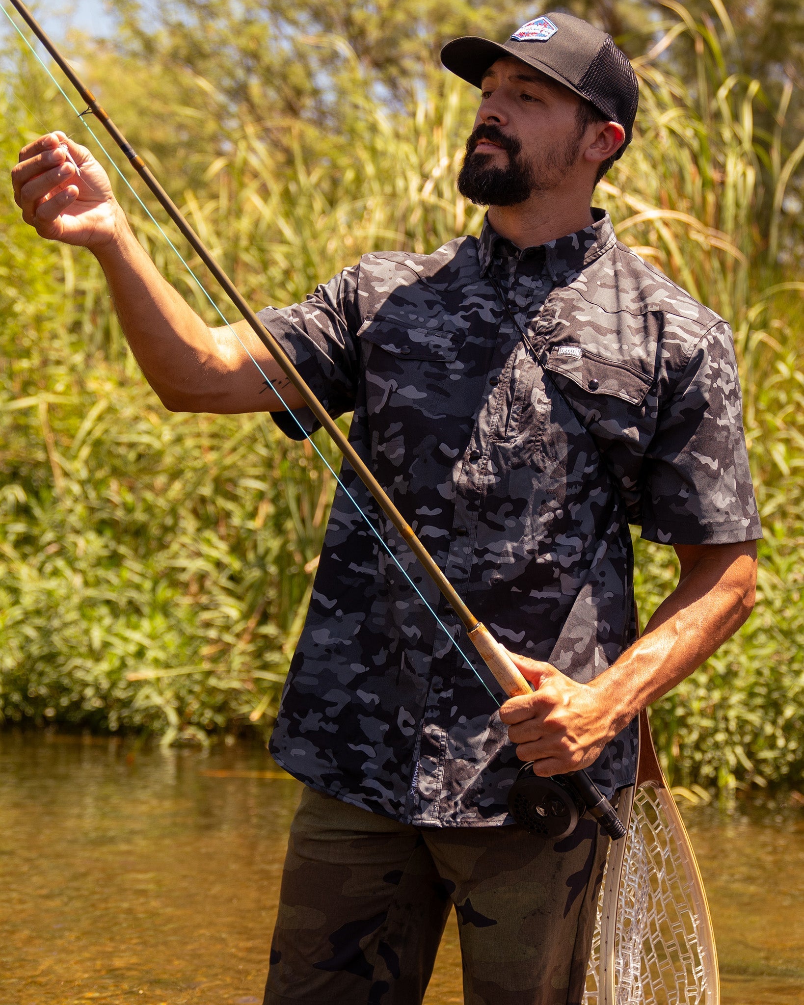 Outdoorsman Performance Short Sleeve - Black Camo - Dixxon Flannel