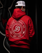 Grey & White Linked Pullover Hoodie - Red - Dixxon Flannel Co.