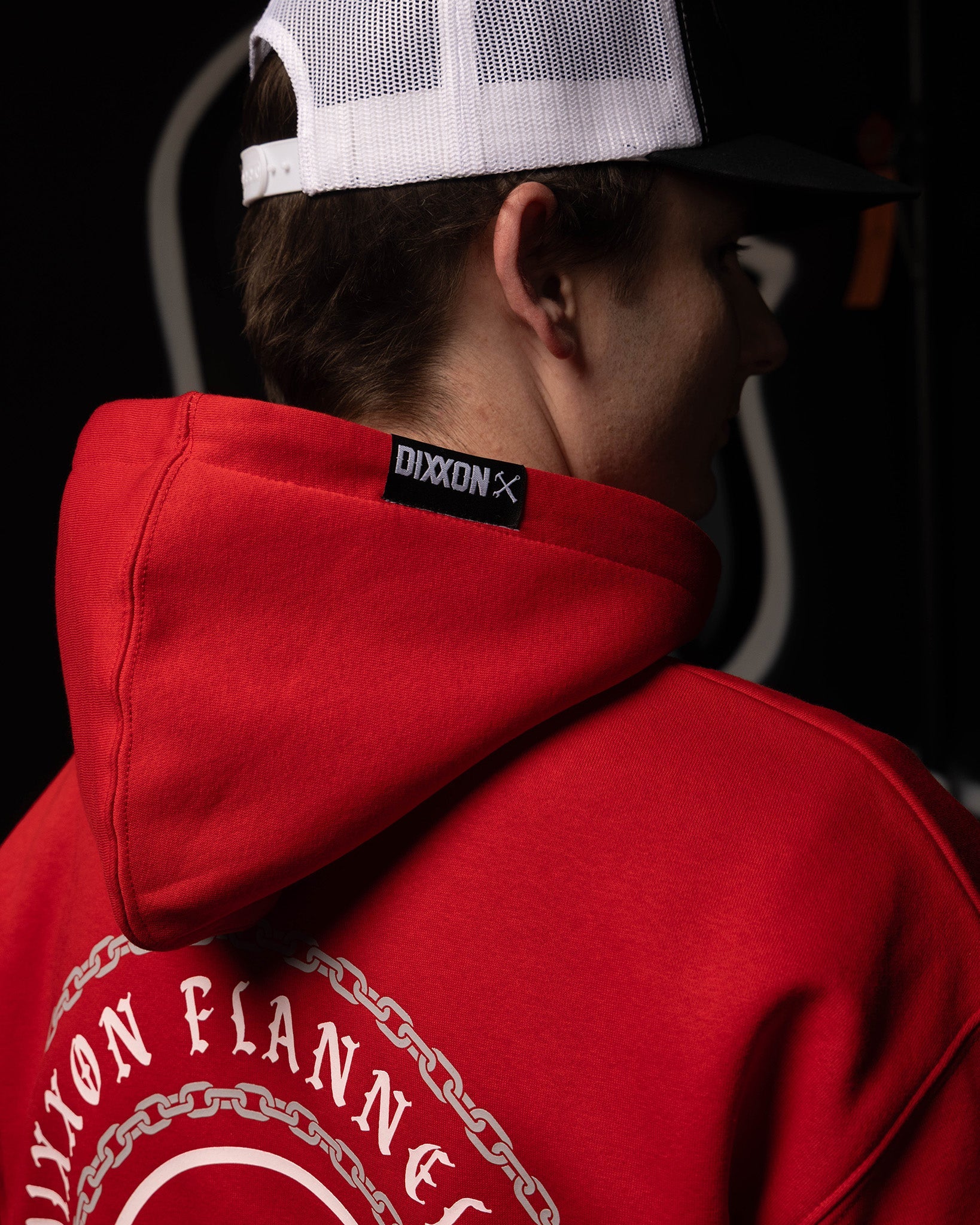 Grey & White Linked Pullover Hoodie - Red - Dixxon Flannel Co.