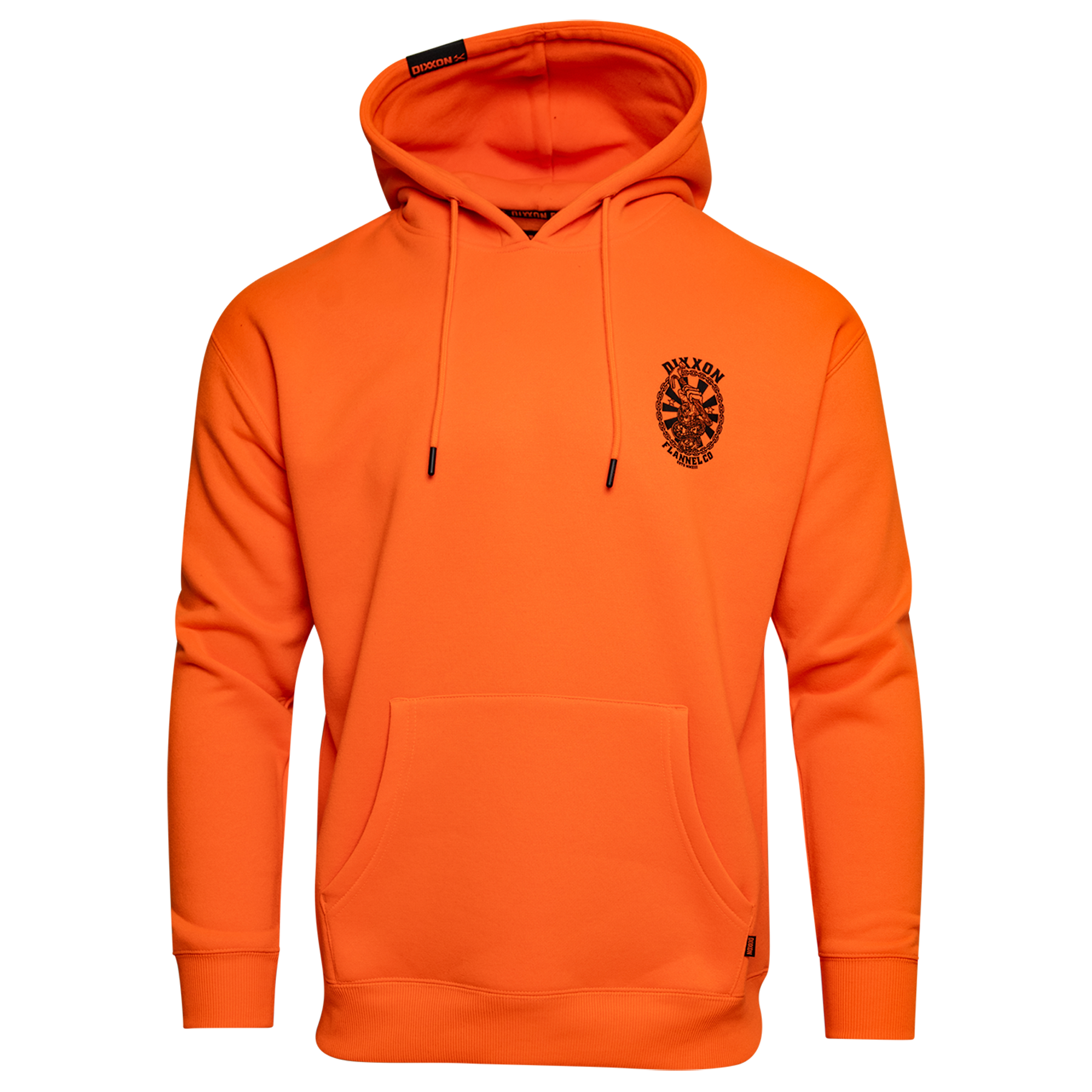 Black Hammersnake Pullover Hoodie - Safety Orange - Dixxon Flannel Co.