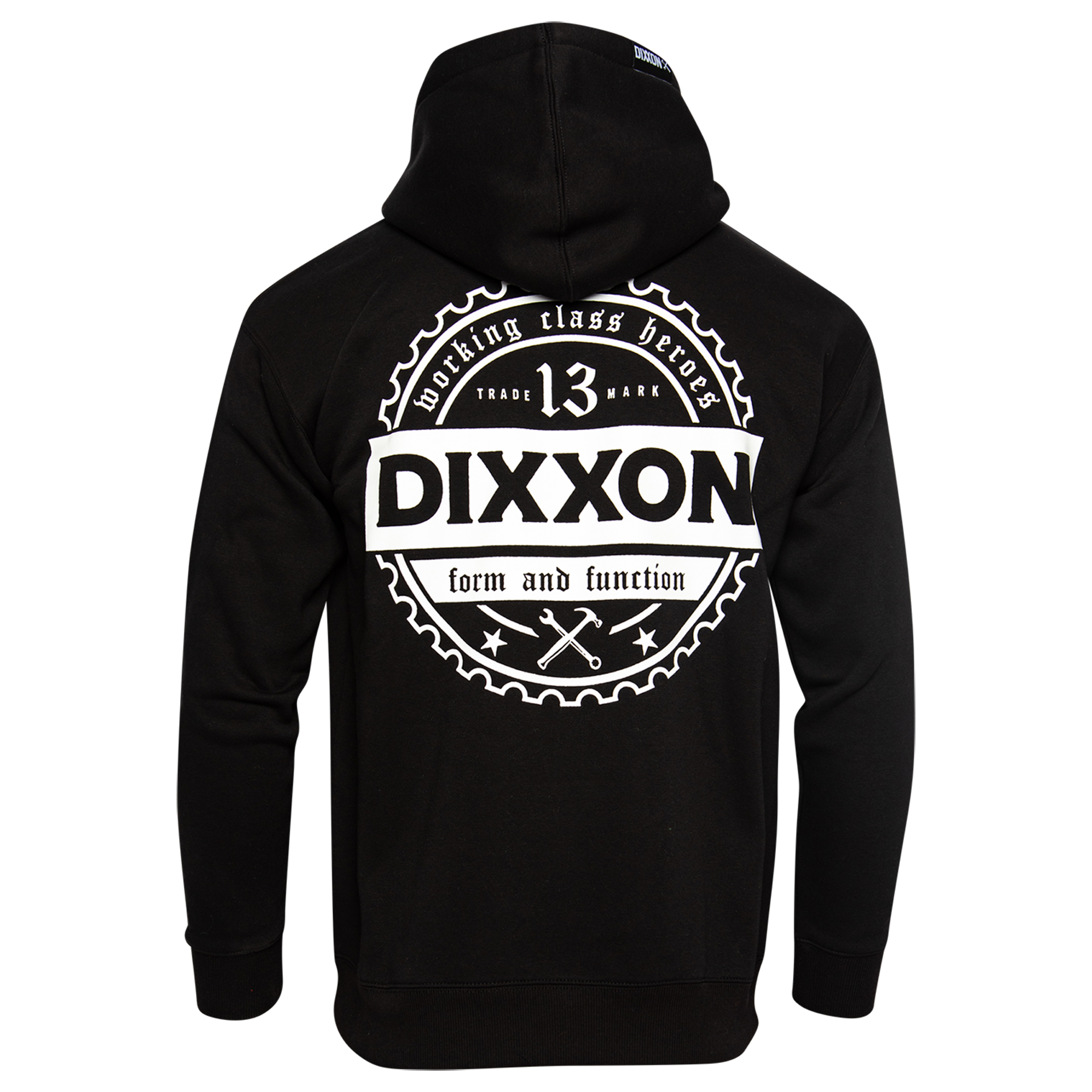 White Working Class Gear Pullover Hoodie - Black - Dixxon Flannel Co.