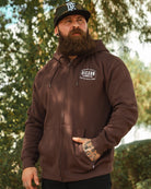 White Over Under Zip Up Hoodie - Brown - Dixxon Flannel Co.