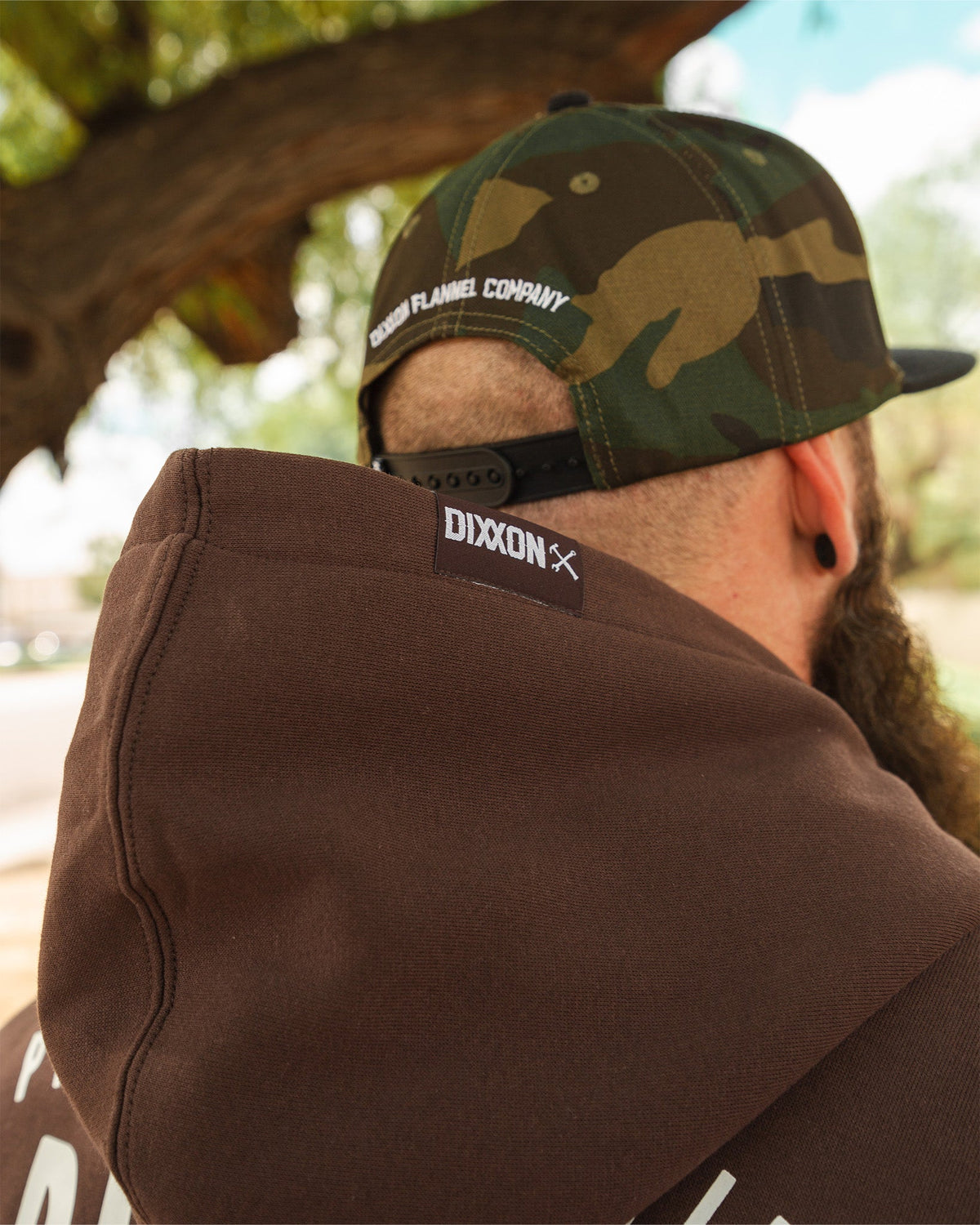 White Over Under Zip Up Hoodie - Brown - Dixxon Flannel Co.