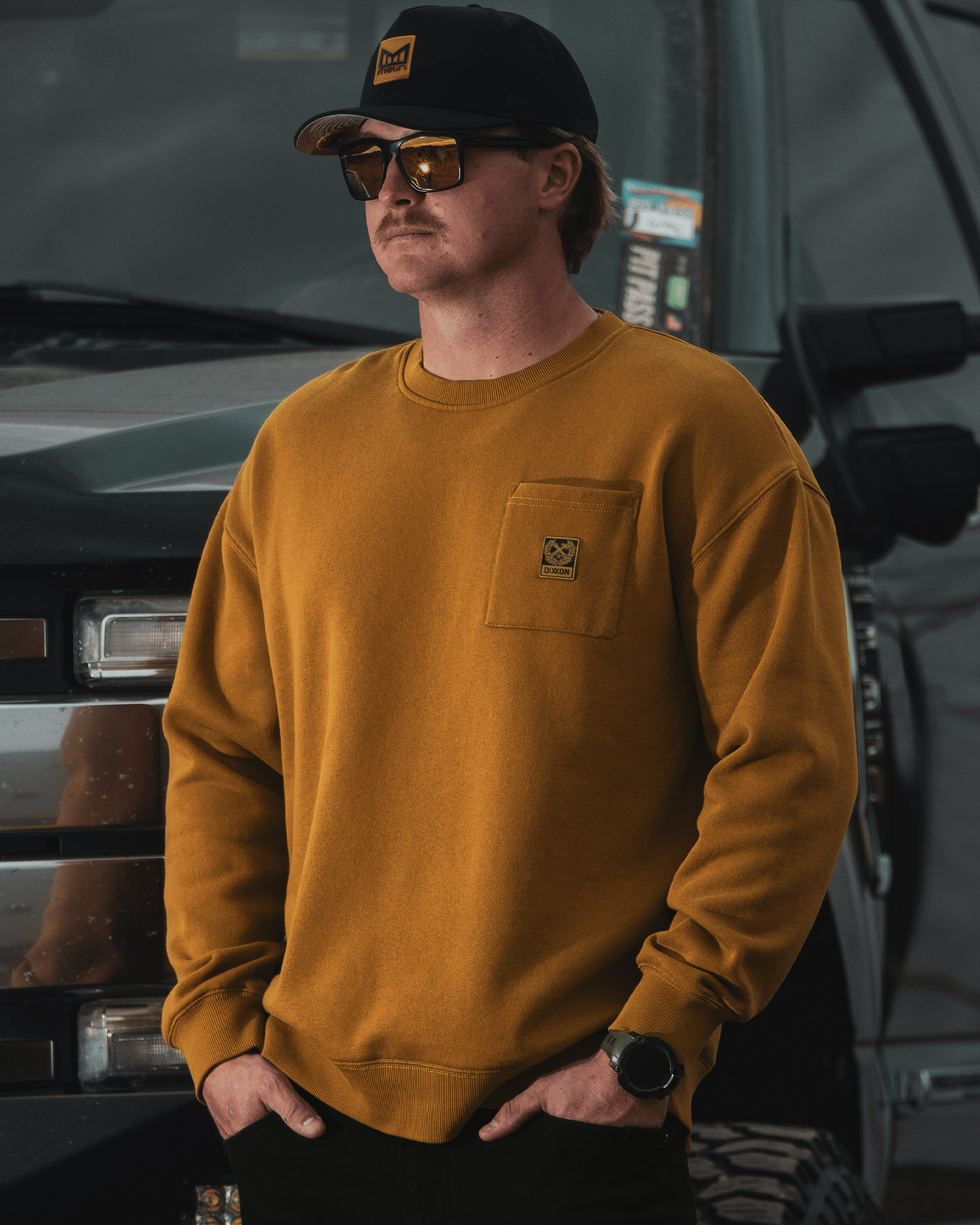 Pocket Crewneck - Camel - Dixxon Flannel Co.